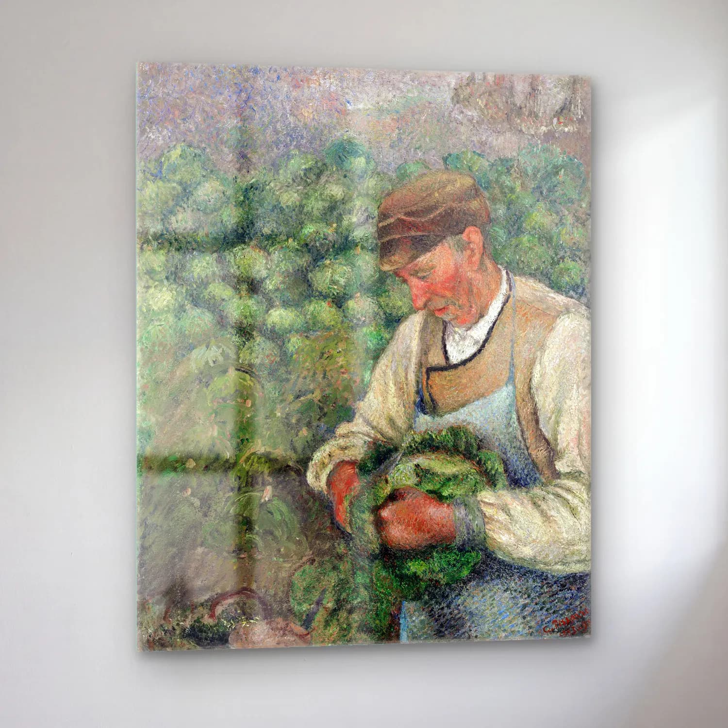 The Gardener – Old Peasant with Cabbage cam tablo — sol açıdan görünüm