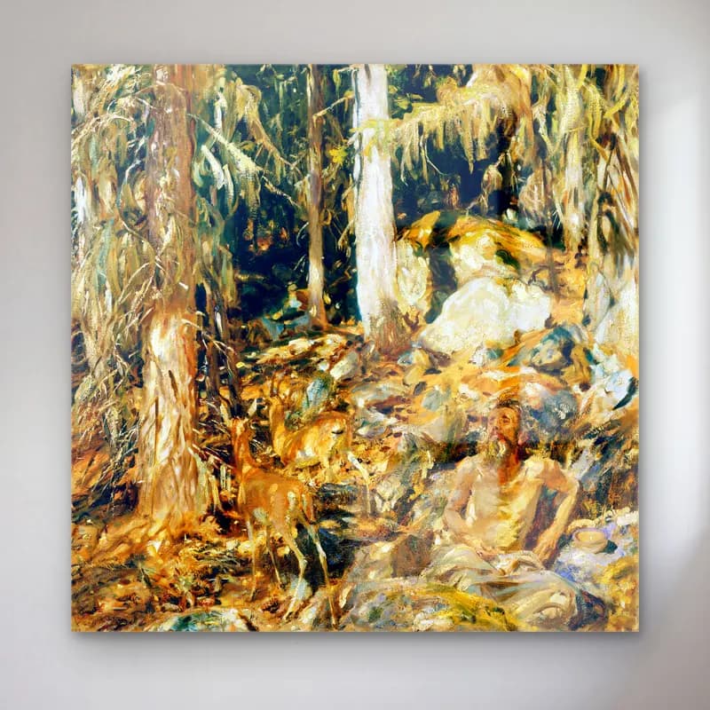 John Singer Sargent – The Hermit (Il solitario) cam tablo — John Singer Sargent – The Hermit (Il solitario) — empresyonist orman