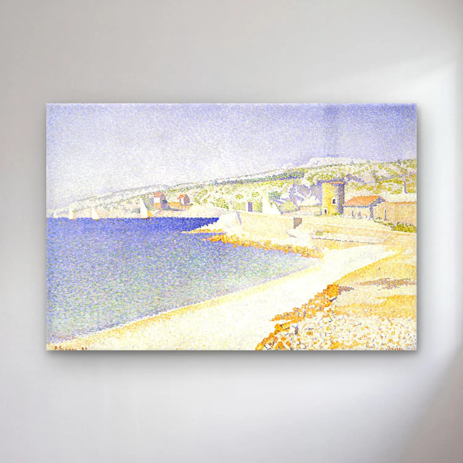 Paul Signac – The Jetty at Cassis, Opus cam tablo — Paul Signac – The Jetty at Cassis, Opus — empresyonist akdeniz sahil kasabası