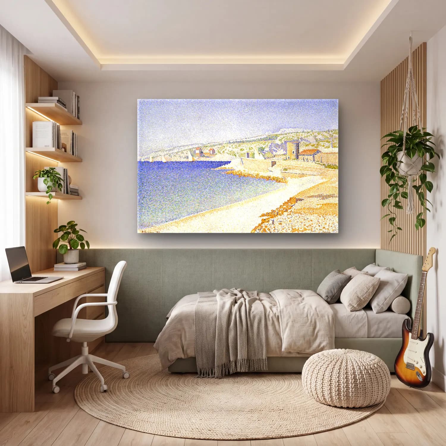 Paul Signac – The Jetty at Cassis, Opus cam tablo — genç odasında