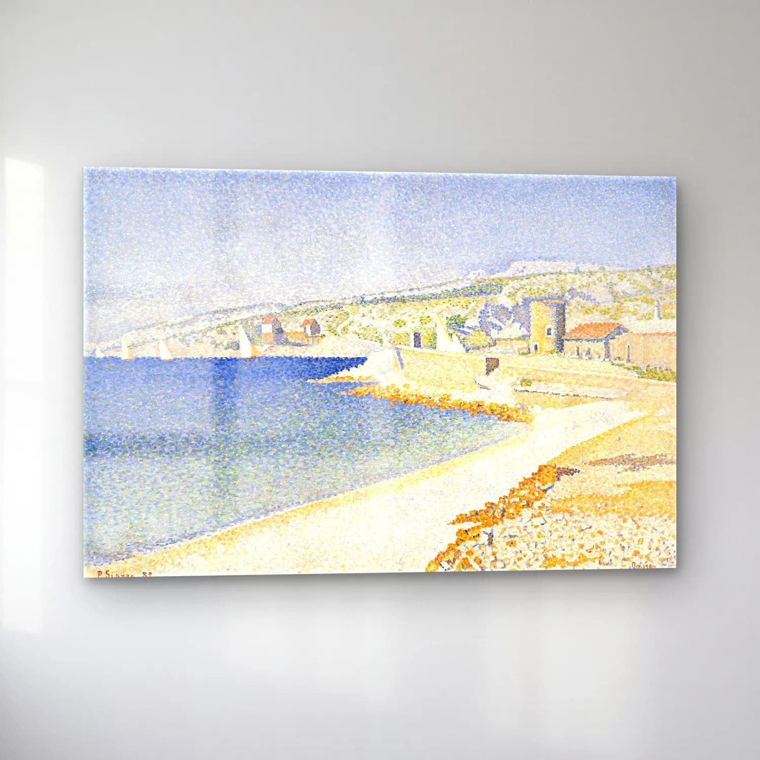 Paul Signac – The Jetty at Cassis, Opus cam tablo — sol açıdan görünüm