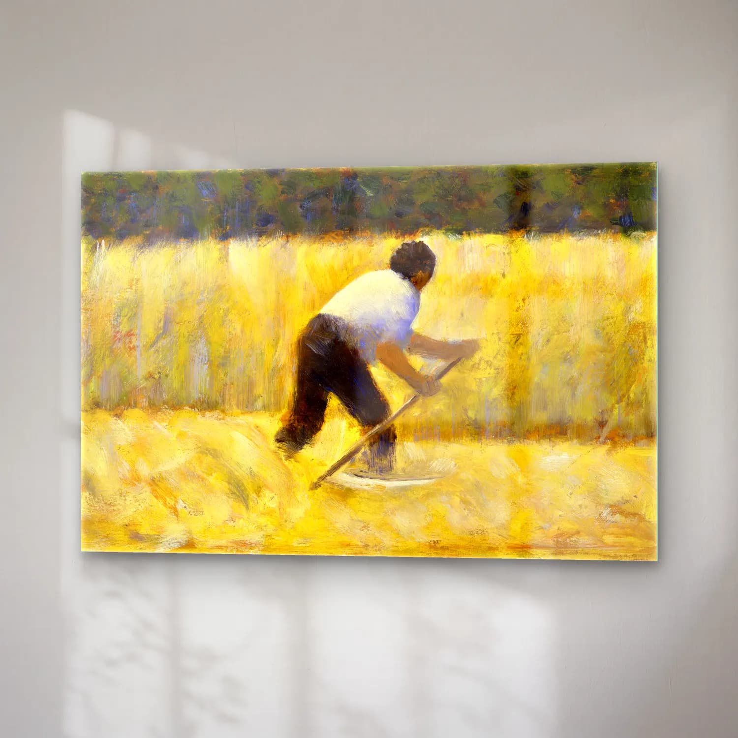 Georges Seurat – The Mower (ca. 1881–1882) cam tablo — sağ açıdan görünüm