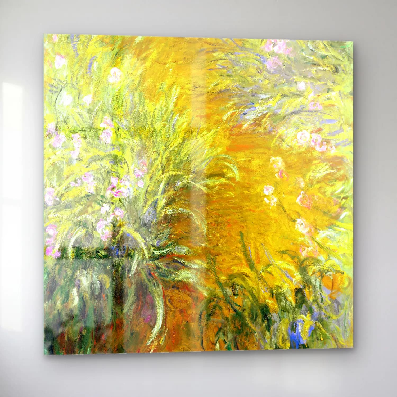 Claude Monet – The Path through the Irises cam tablo — sol açıdan görünüm