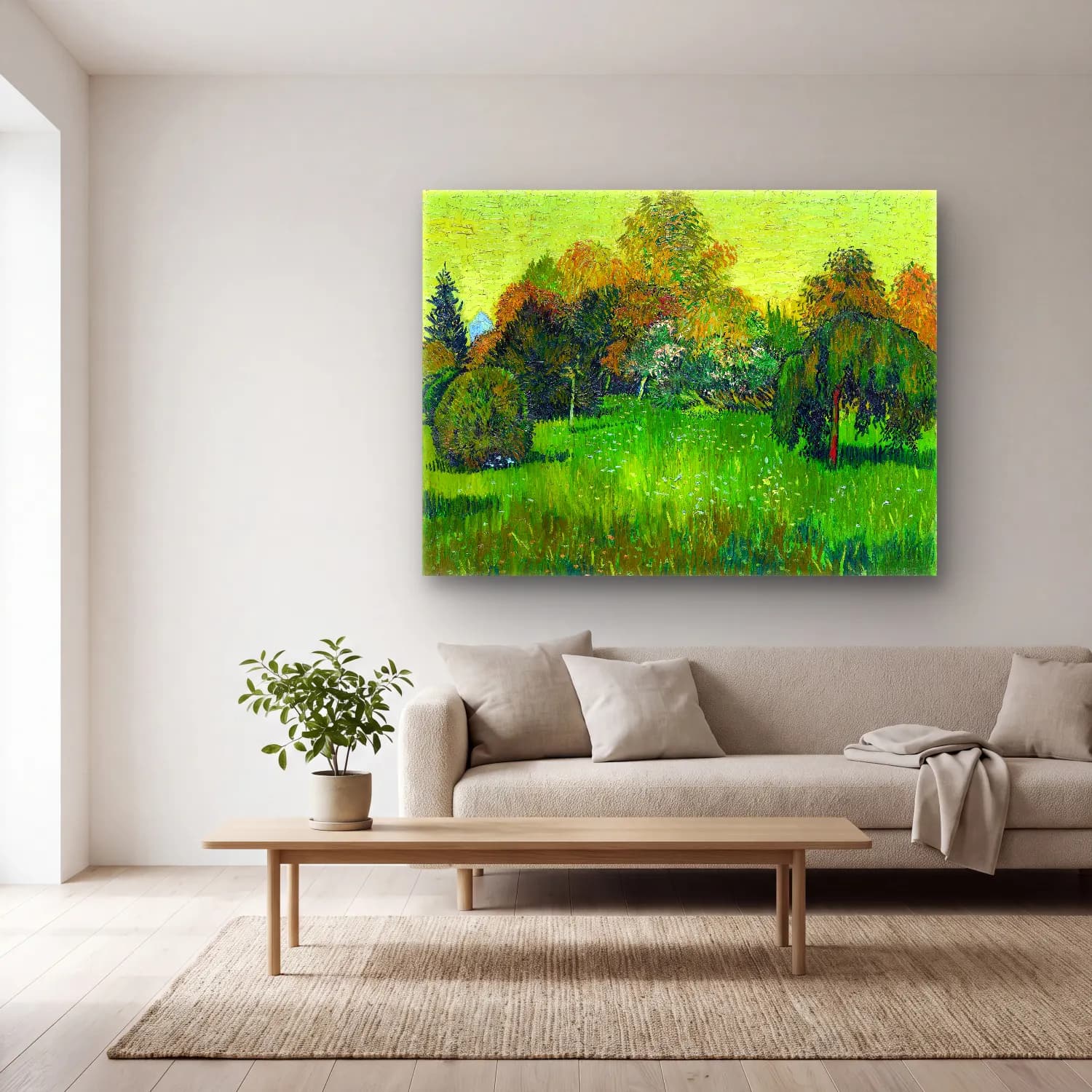 Vincent Van Gogh – The Poet s Garden cam tablo — açık renk salonda