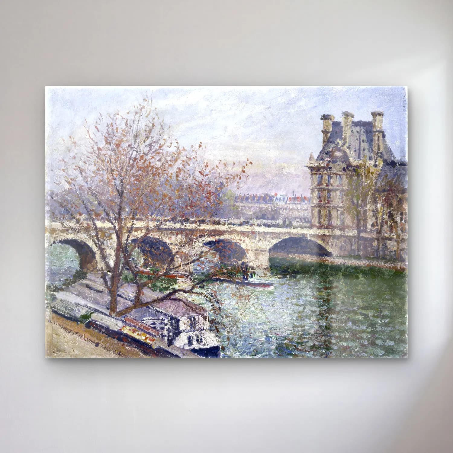 Camille Pissarro – The Pont Royal and the Pavillon de Flore cam tablo — Camille Pissarro – The Pont Royal and the Pavillon de Flore — empresyonist köprü