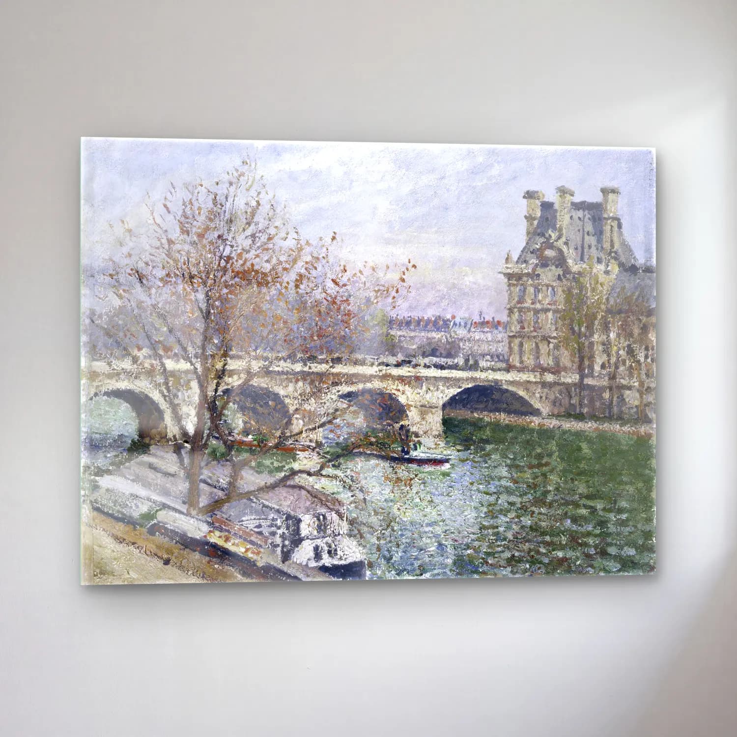 Camille Pissarro – The Pont Royal and the Pavillon de Flore cam tablo — sol açıdan görünüm
