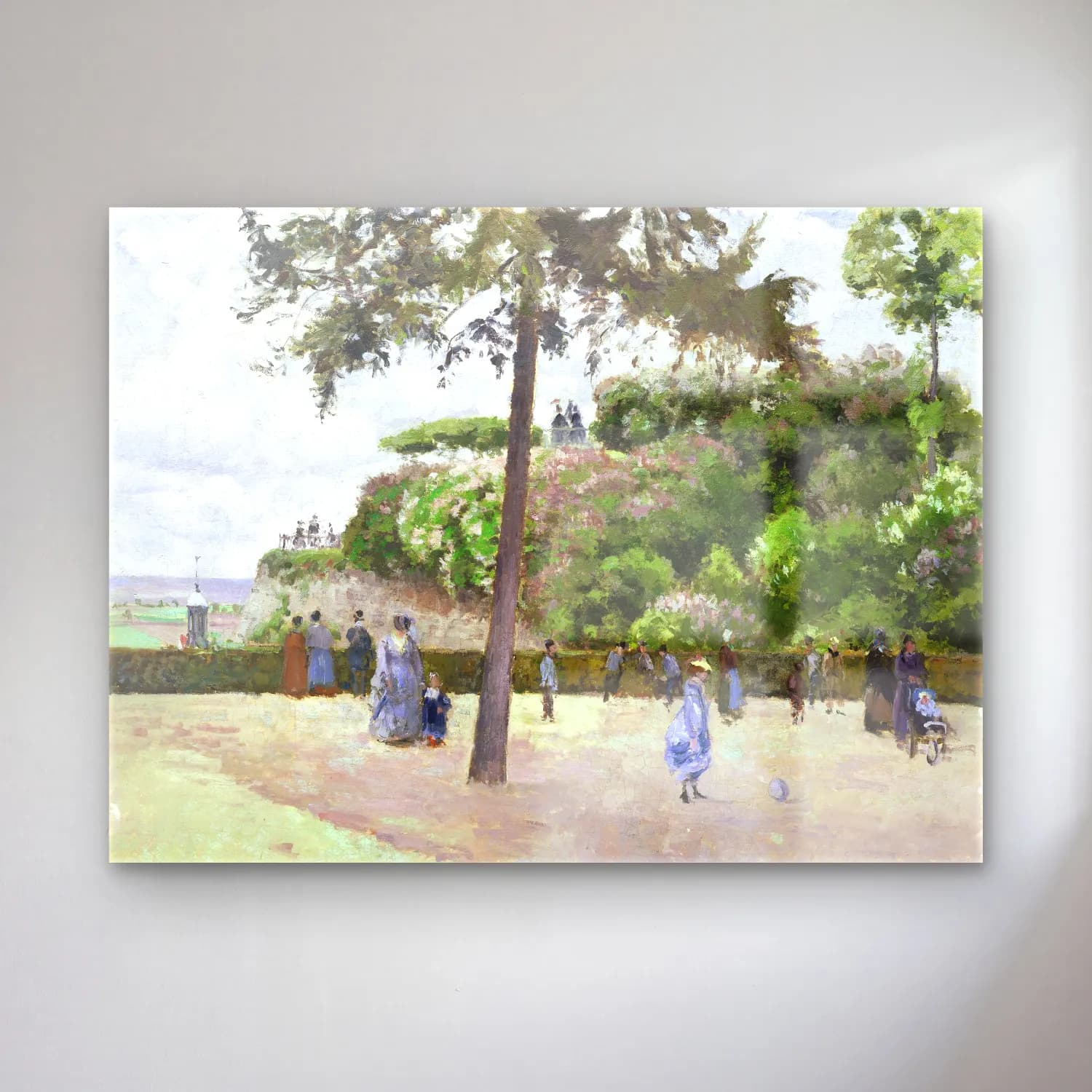 Camille Pissarro – The Public Garden at Pontoise cam tablo — Camille Pissarro – The Public Garden at Pontoise — empresyonist çiçek bahçesi