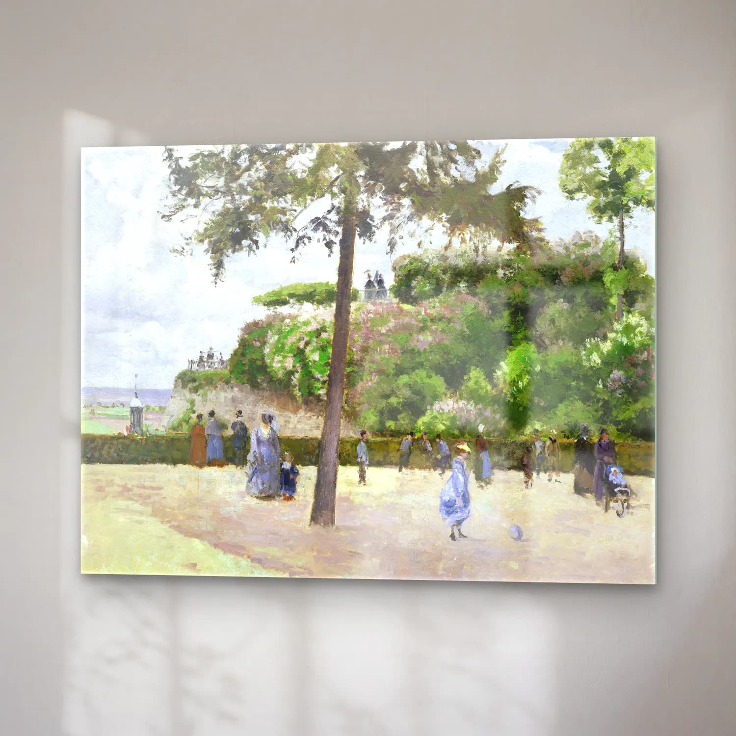 Camille Pissarro – The Public Garden at Pontoise cam tablo — sağ açıdan görünüm