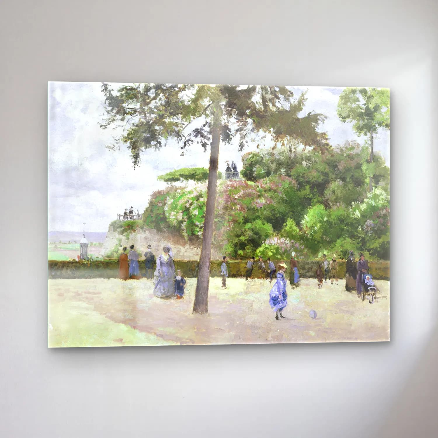 Camille Pissarro – The Public Garden at Pontoise cam tablo — sol açıdan görünüm