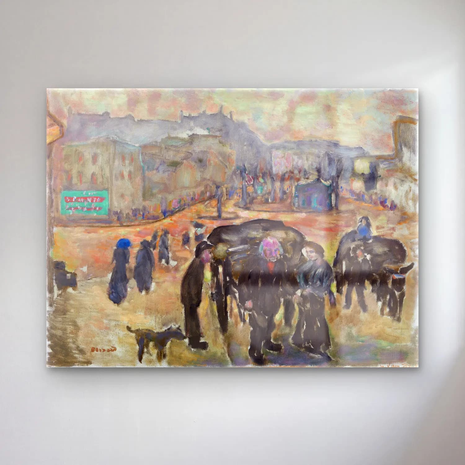 Pierre Bonnard – The Ragpickers – Pastel Tonlar cam tablo — Pierre Bonnard – The Ragpickers – Pastel Tonlar — empresyonist kalabalık cadde