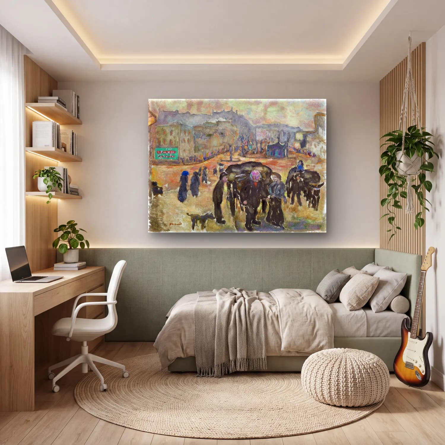 Pierre Bonnard – The Ragpickers – Pastel Tonlar cam tablo — genç odasında