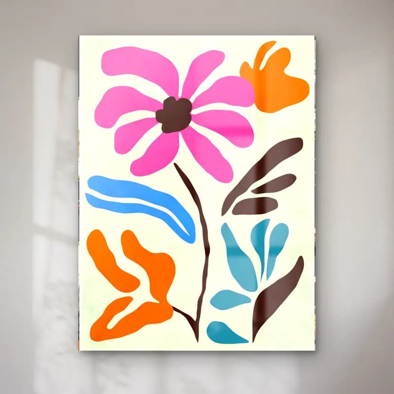 Boho Çiçek Deseni No. 58 cam tablo — Boho Çiçek Deseni No. 58 — boho çiçek deseni
