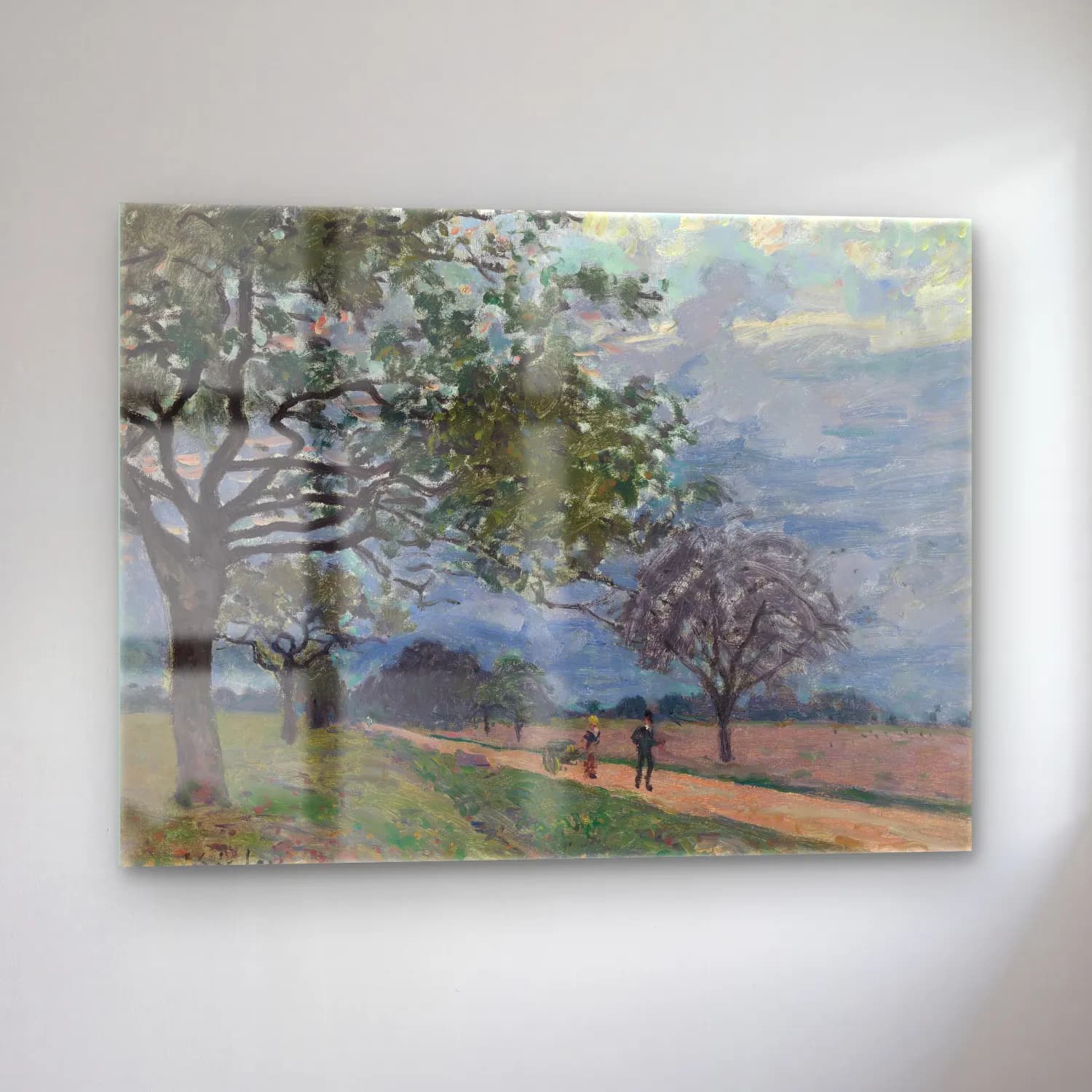 Alfred Sisley – The Road from Versailles to Louveciennes cam tablo — sol açıdan görünüm