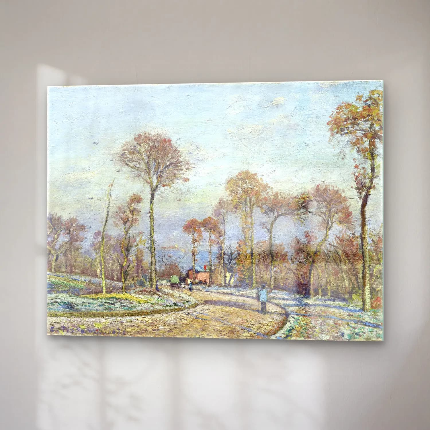 Camille Pissarro – The Road to Versailles, Louveciennes Morning Frost cam tablo — sağ açıdan görünüm