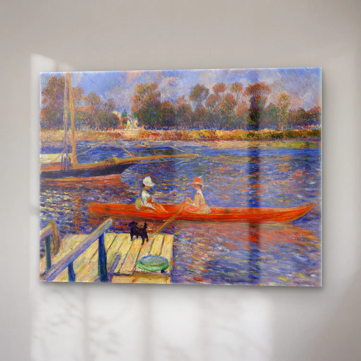Pierre Auguste Renoir – The Seine at Argenteuil (La Seine Ã Argenteuil) cam tablo — sağ açıdan görünüm