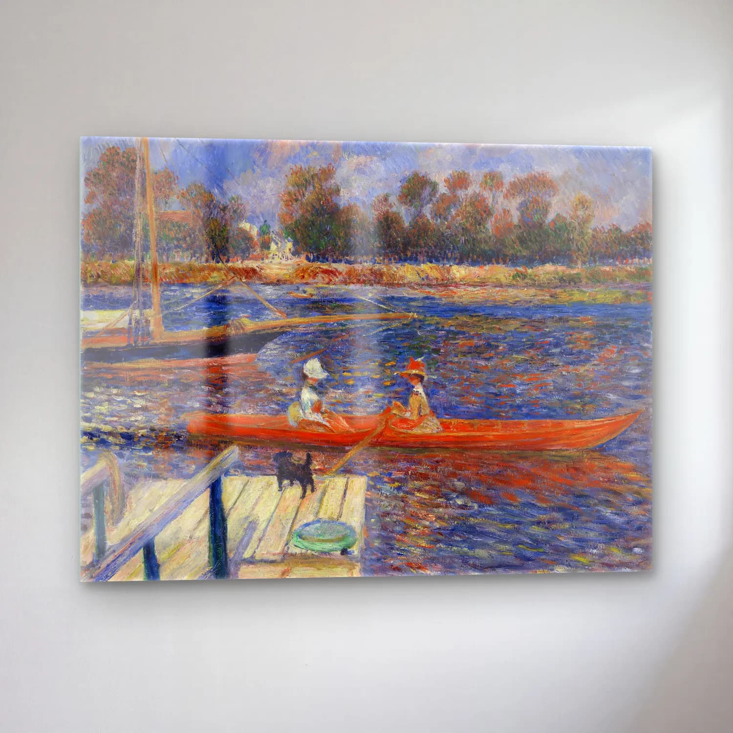 Pierre Auguste Renoir – The Seine at Argenteuil (La Seine Ã Argenteuil) cam tablo — sol açıdan görünüm