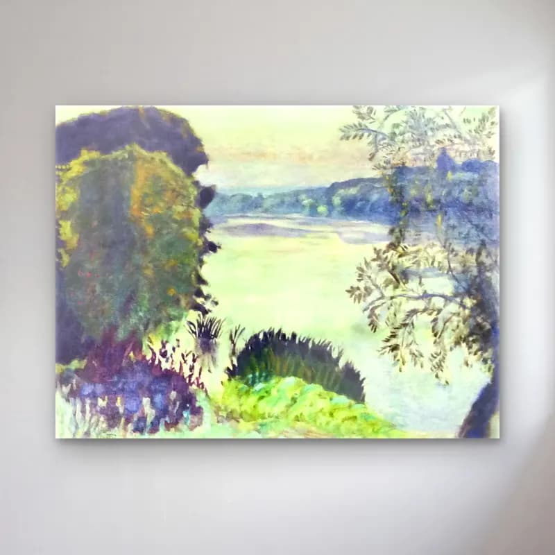 Pierre Bonnard – The Seine at Vernon cam tablo — Pierre Bonnard – The Seine at Vernon — empresyonist gün batımında göl