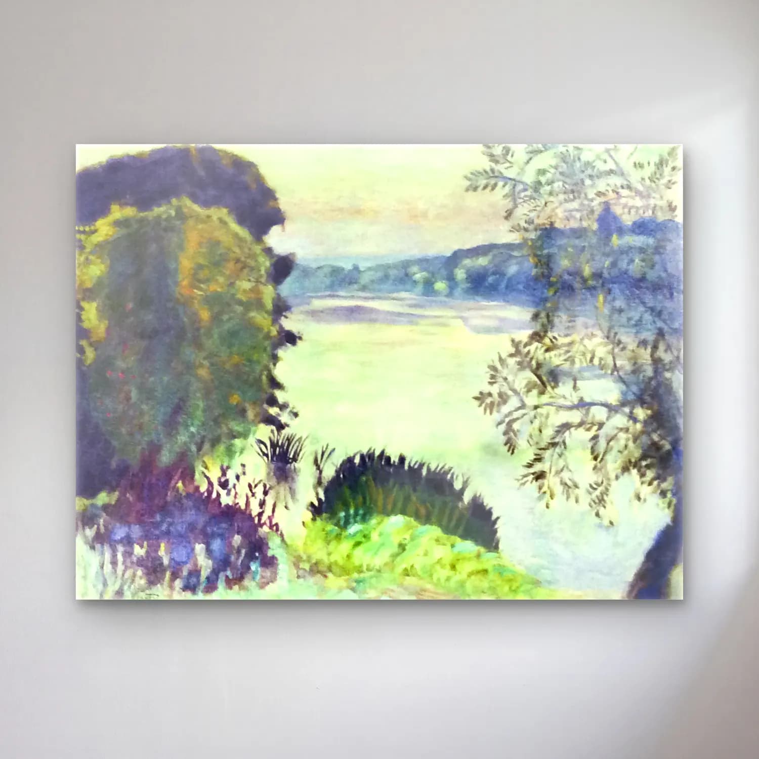 Pierre Bonnard – The Seine at Vernon cam tablo — Pierre Bonnard – The Seine at Vernon — empresyonist gün batımında göl