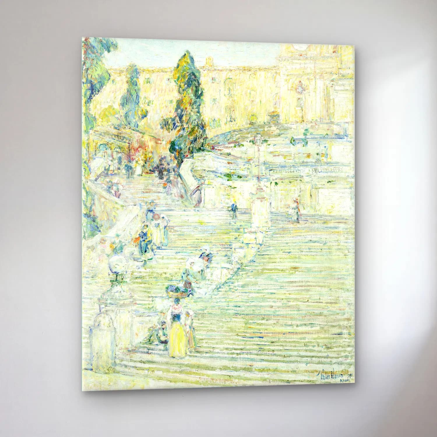 Frederick Childe Hassam – The Spanish Stairs, Rome cam tablo — sol açıdan görünüm
