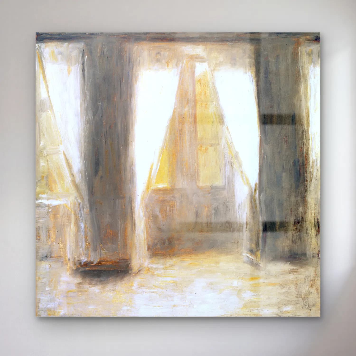 Vilhelm Hammershøi – The living room on Frederiksberg Allé cam tablo — Vilhelm Hammershøi – The living room on Frederiksberg Allé — empresyonist vintage i̇ç mekân