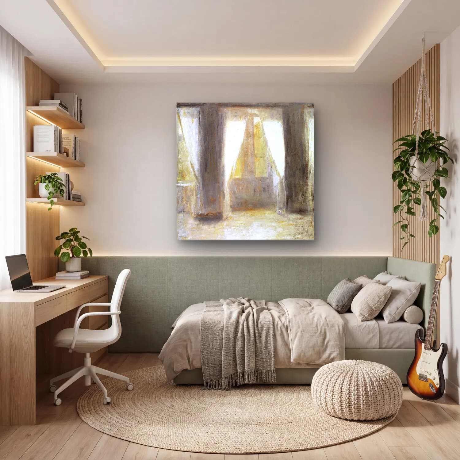Vilhelm Hammershøi – The living room on Frederiksberg Allé cam tablo — genç odasında