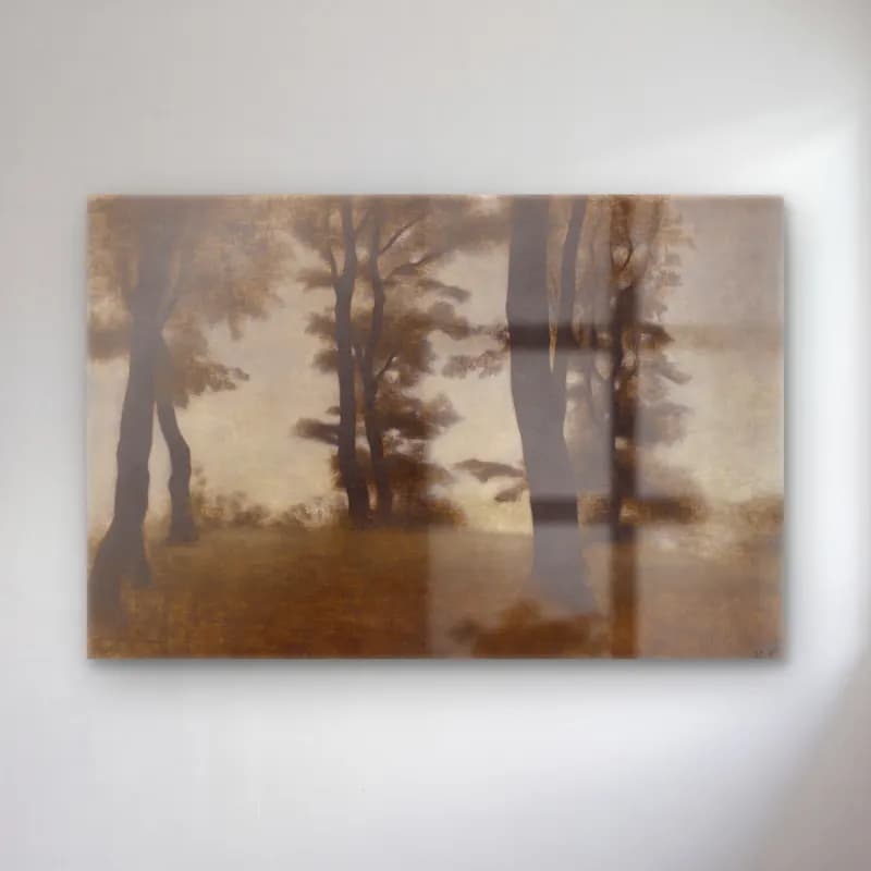 Vilhelm Hammershøi – Tree Trunks cam tablo — Vilhelm Hammershøi – Tree Trunks — yağlı boya orman