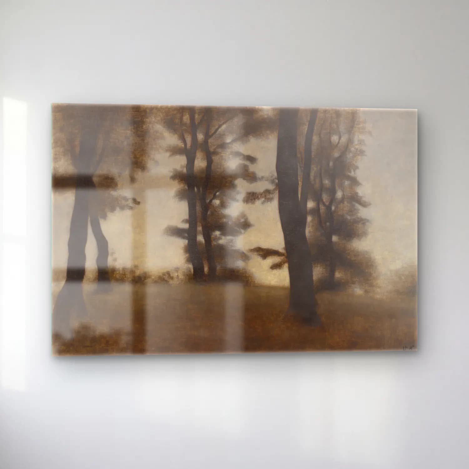 Vilhelm Hammershøi – Tree Trunks cam tablo — sol açıdan görünüm