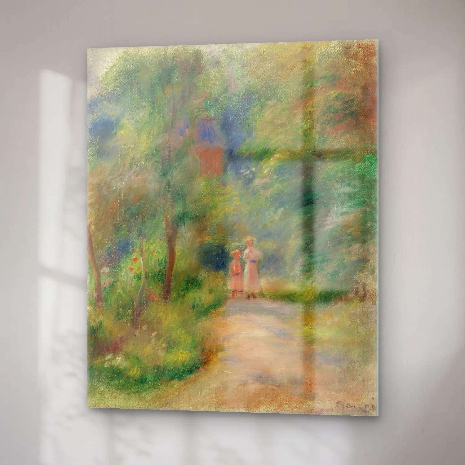 Pierre Auguste Renoir – Two Figures on a Path (Deux figures dans un sentier) cam tablo — sağ açıdan görünüm