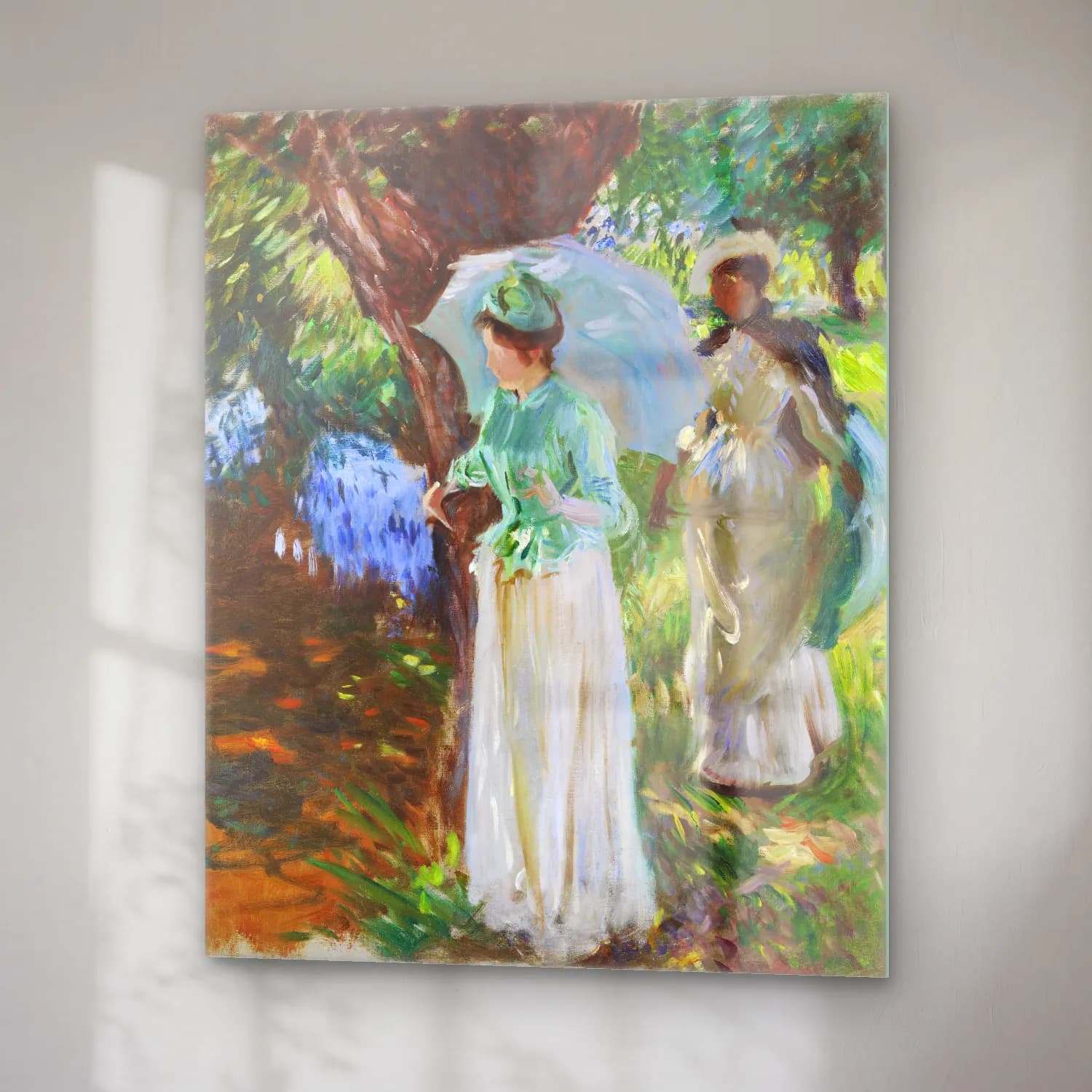 John Singer Sargent – Two Girls with Parasols cam tablo — sağ açıdan görünüm