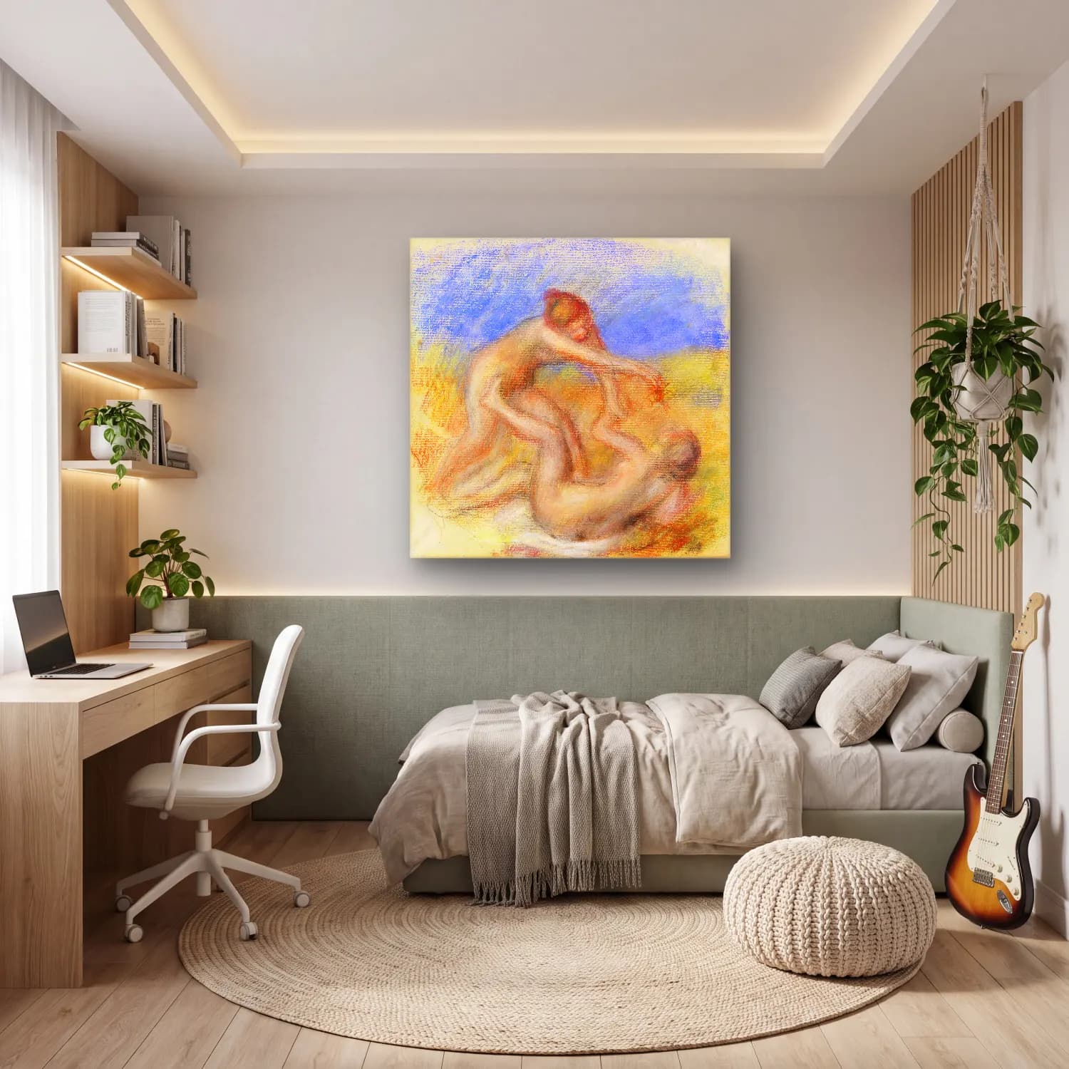 Pierre Auguste Renoir – Two Nudes cam tablo — genç odasında