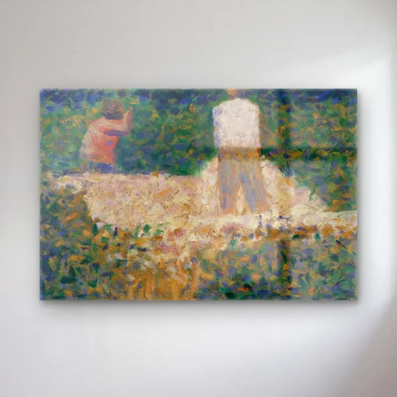 Georges Seurat – Two Stonebreakers (ca. 1881) cam tablo — Georges Seurat – Two Stonebreakers (ca. 1881) — empresyonist buğday tarlası