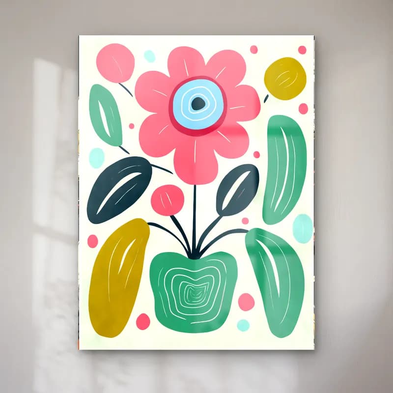 Boho Çiçek Deseni No. 60 cam tablo — Boho Çiçek Deseni No. 60 — boho çiçek deseni