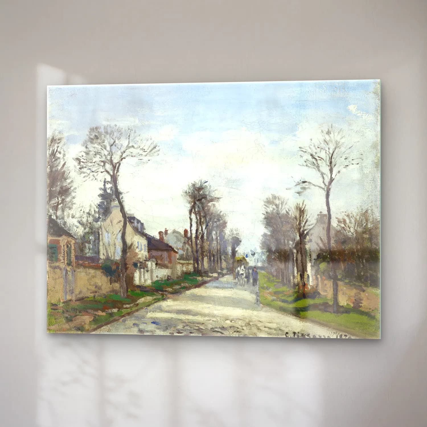 Camille Pissarro – Versailles road, Louveciennes cam tablo — sağ açıdan görünüm