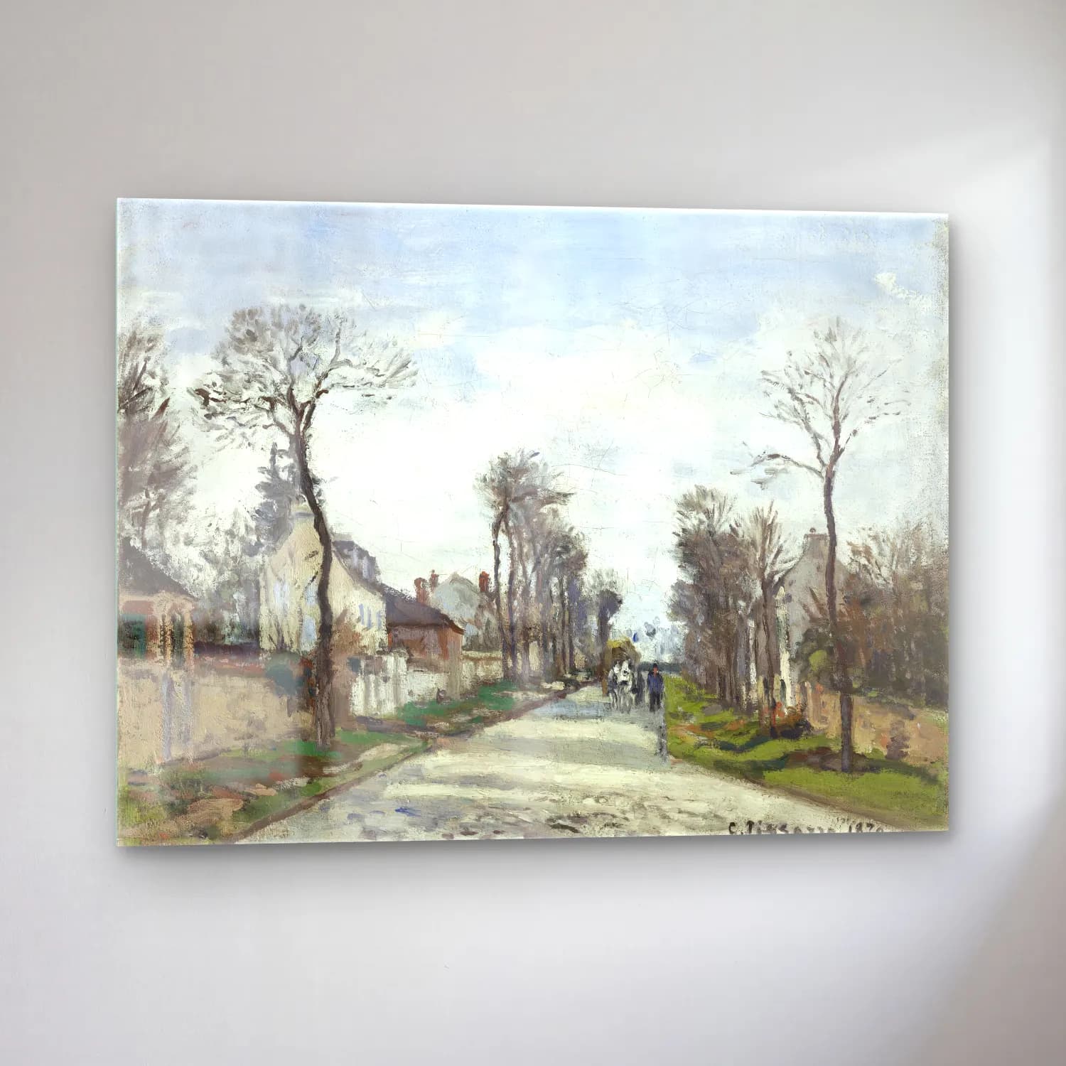 Camille Pissarro – Versailles road, Louveciennes cam tablo — sol açıdan görünüm