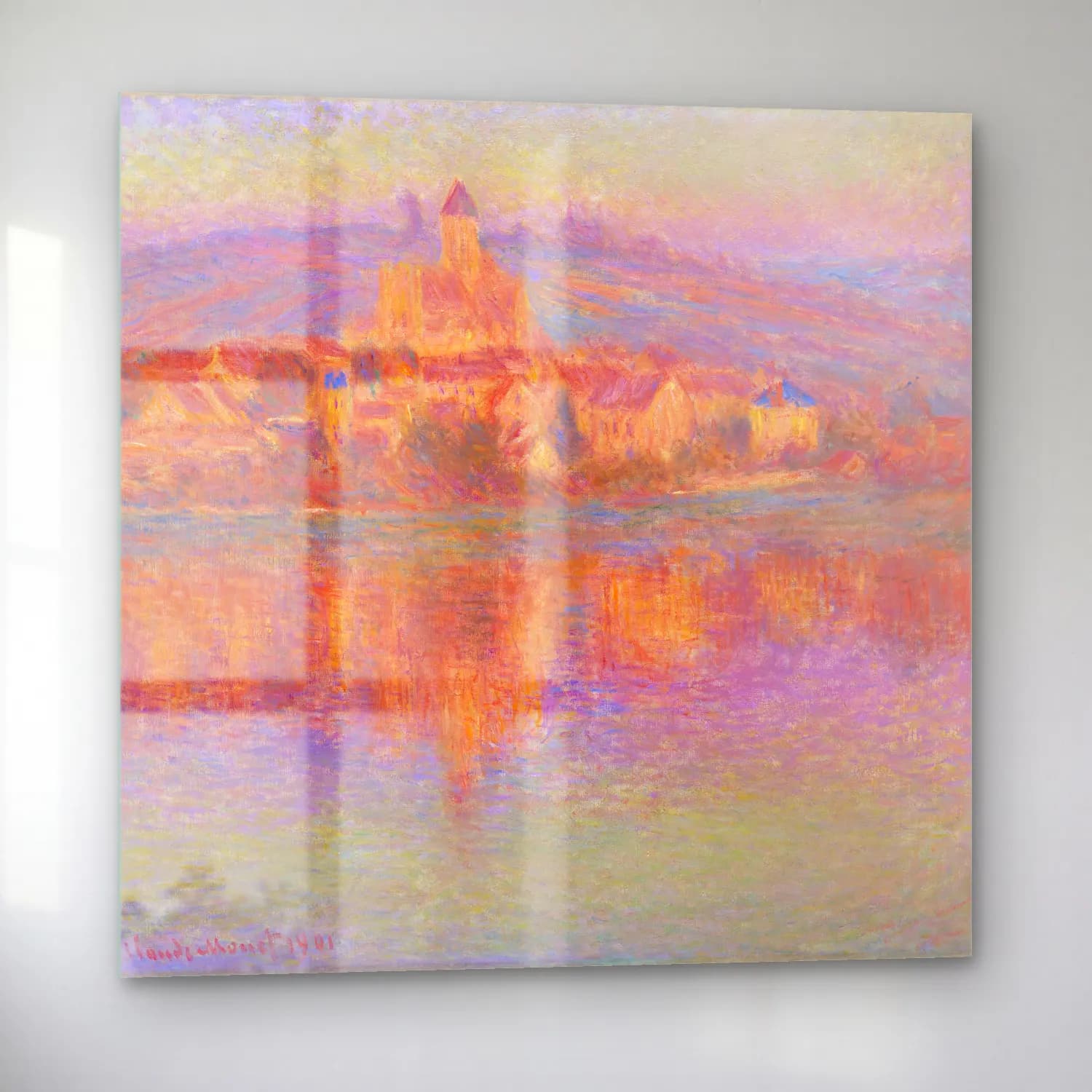 Claude Monet – Vétheuil cam tablo — sol açıdan görünüm