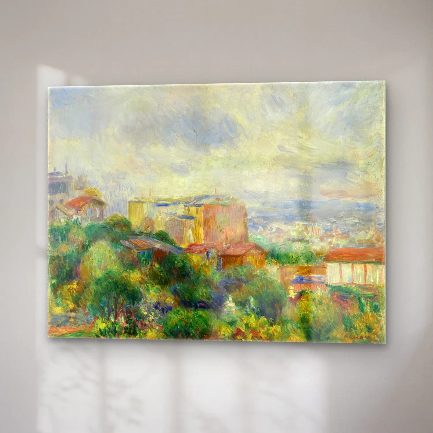 Pierre Auguste Renoir – View From Montmartre (Vue de Montmartre) cam tablo — sağ açıdan görünüm