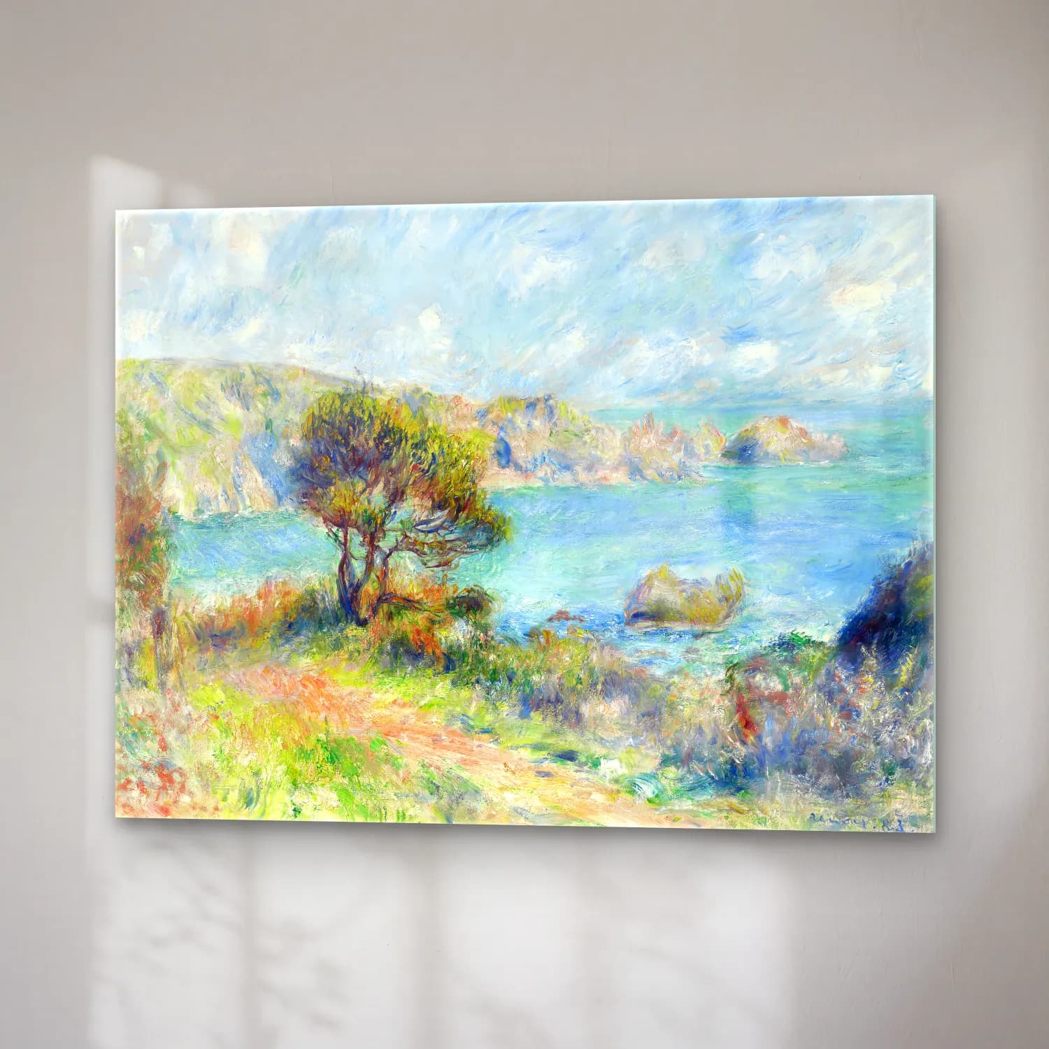 Pierre-Auguste Renoir – View at Guernsey vintage cam tablo — sağ açıdan görünüm