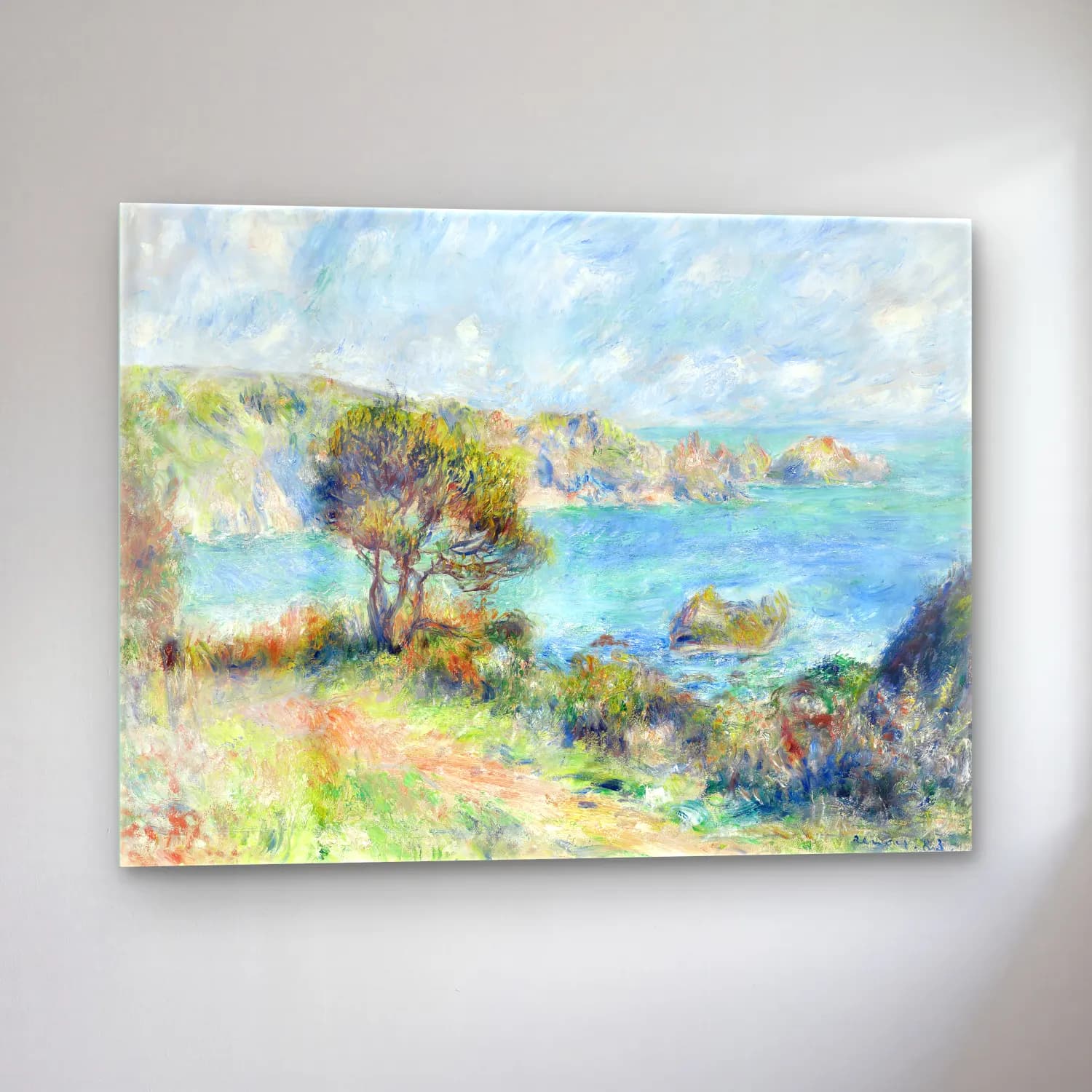 Pierre-Auguste Renoir – View at Guernsey vintage cam tablo — sol açıdan görünüm