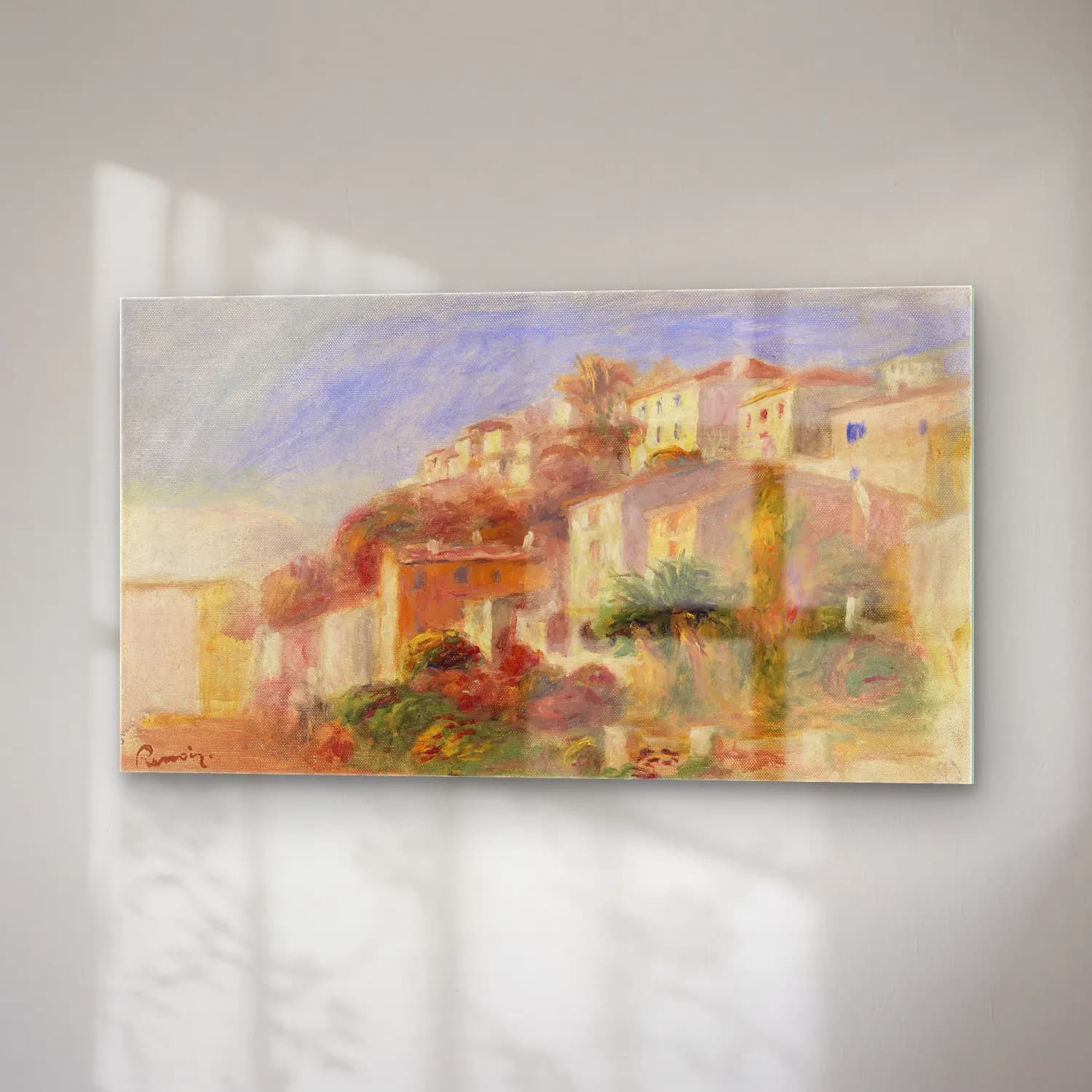 Pierre Auguste Renoir – View from the Garden of the Post Office, Cagnes (Village vu… cam tablo — sağ açıdan görünüm
