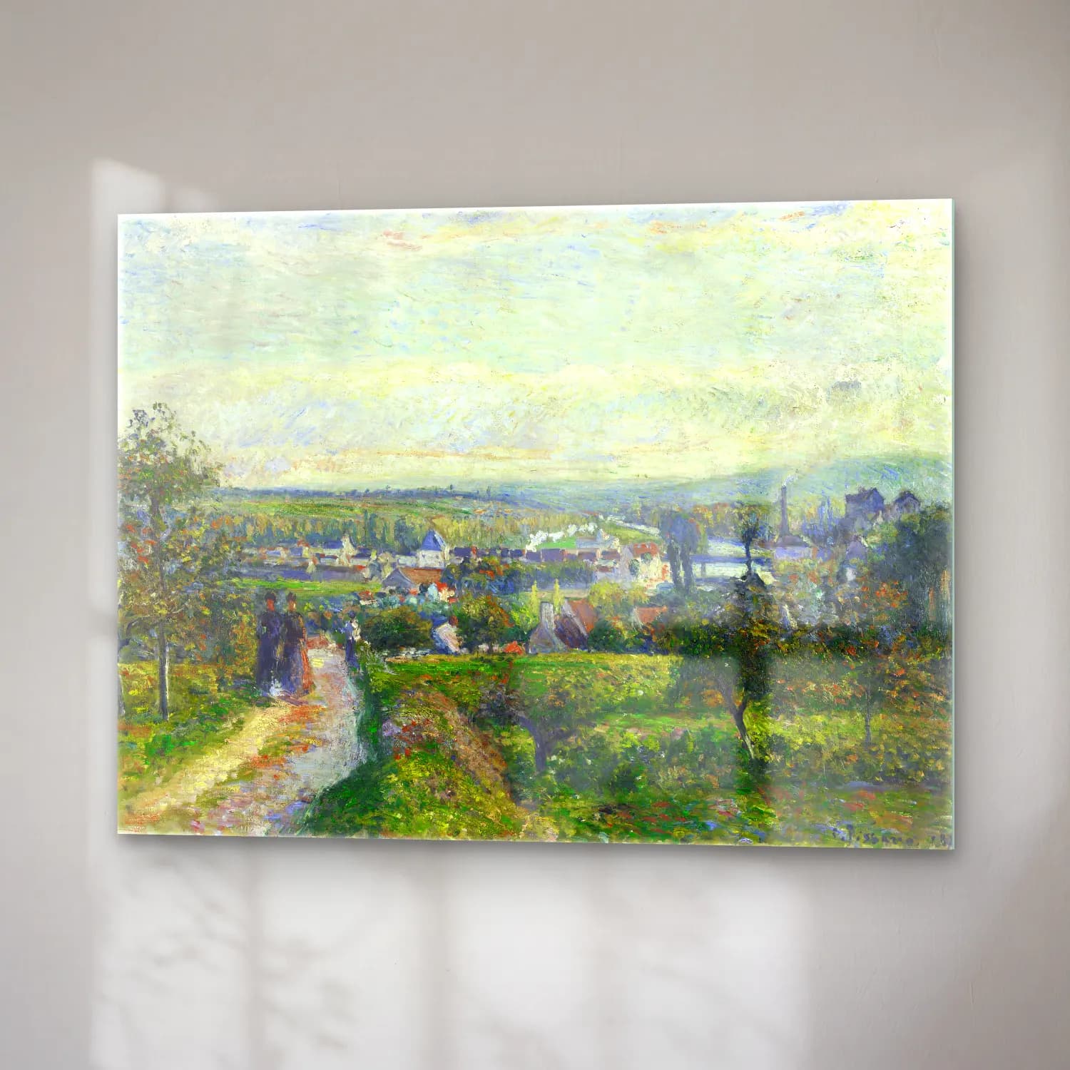 Camille Pissarro – View of Saint-Ouen-l’Aumône (ca. 1876) cam tablo — sağ açıdan görünüm