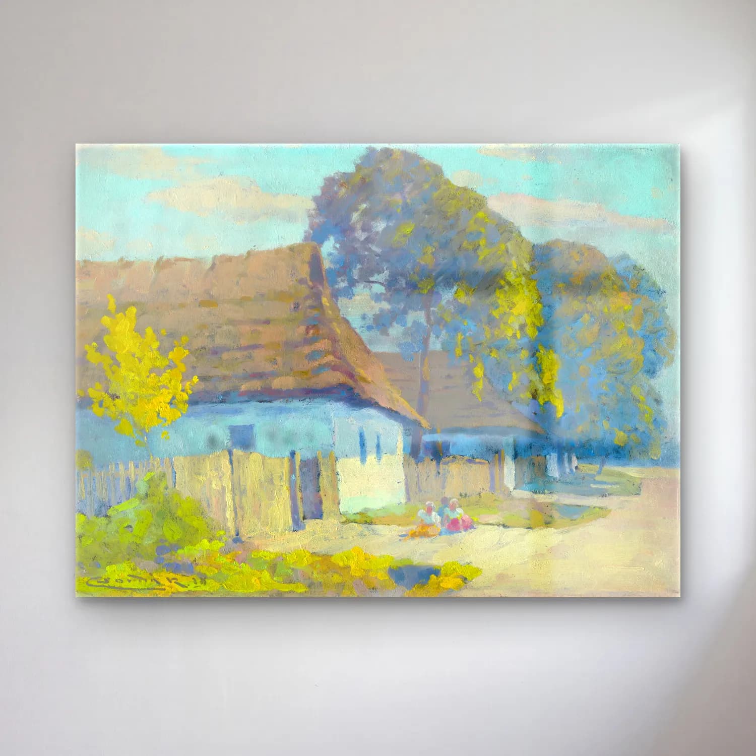 Yağlı Boya Kır Evi No. 56 cam tablo — Yağlı Boya Kır Evi No. 56 — yağlı boya kır evi