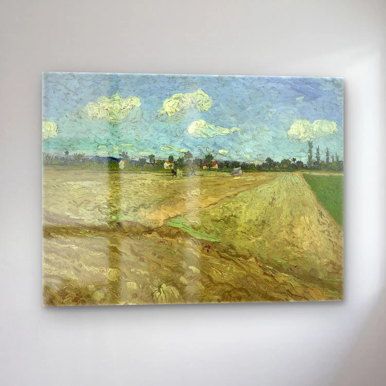 Vincent van Gogh – Geploegde akkers cam tablo — sol açıdan görünüm