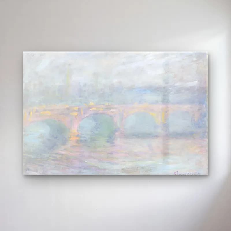 Claude Monet – Waterloo Bridge, London, at Sunset cam tablo — Claude Monet – Waterloo Bridge, London, at Sunset — empresyonist köprü