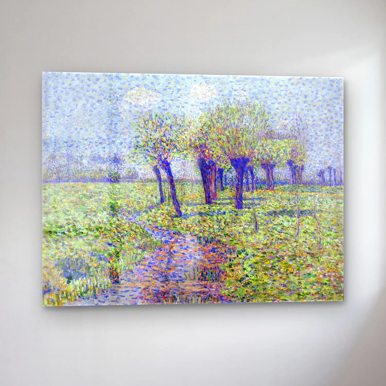 Paul Baum – Willows by the Brook impressionism oil painting cam tablo — sol açıdan görünüm
