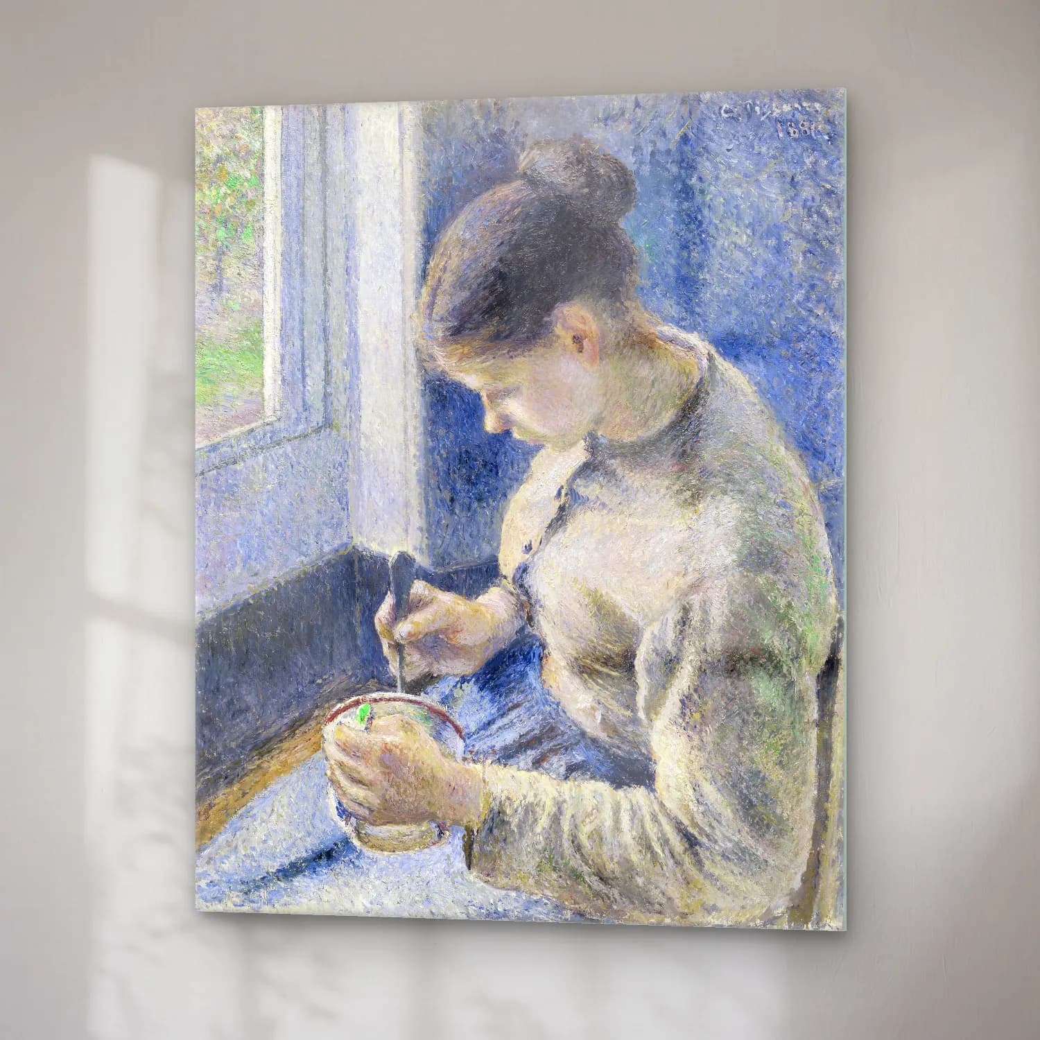 Camille Pissarro – Young Peasant Having Her Coffee cam tablo — sağ açıdan görünüm