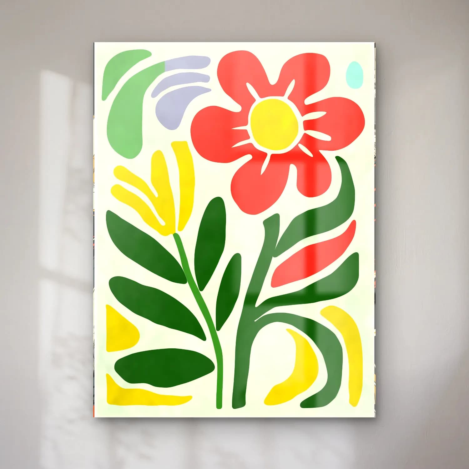 Boho Çiçek Deseni No. 62 cam tablo — Boho Çiçek Deseni No. 62 — boho çiçek deseni