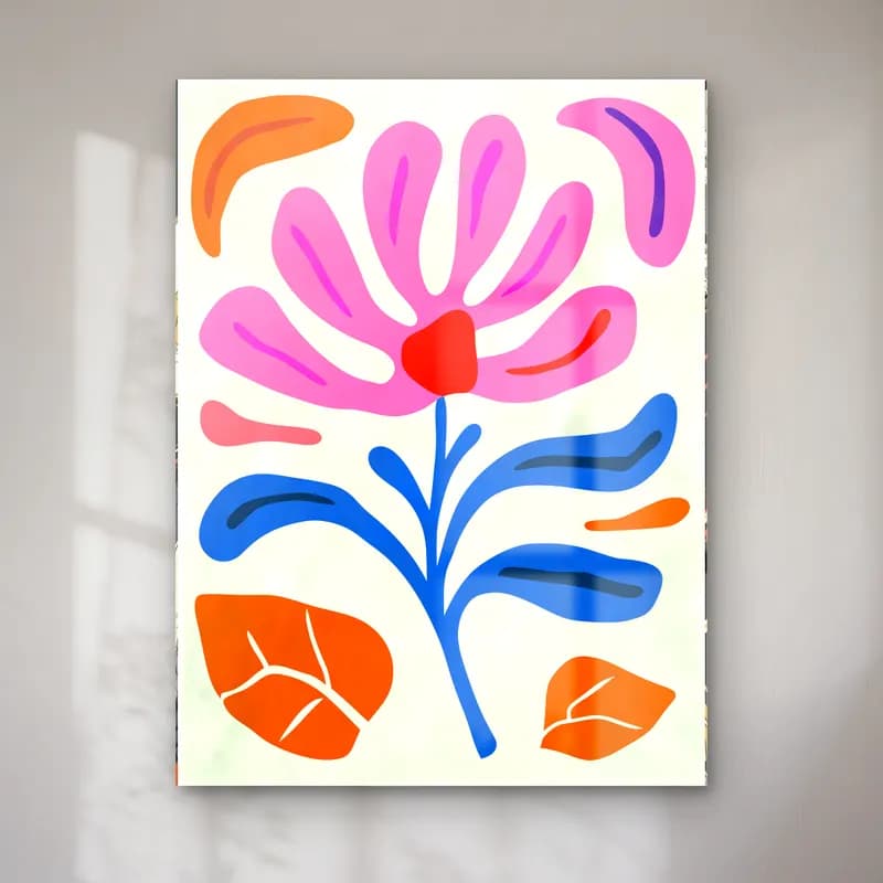 Boho Çiçek Deseni No. 63 cam tablo — Boho Çiçek Deseni No. 63 — boho çiçek deseni