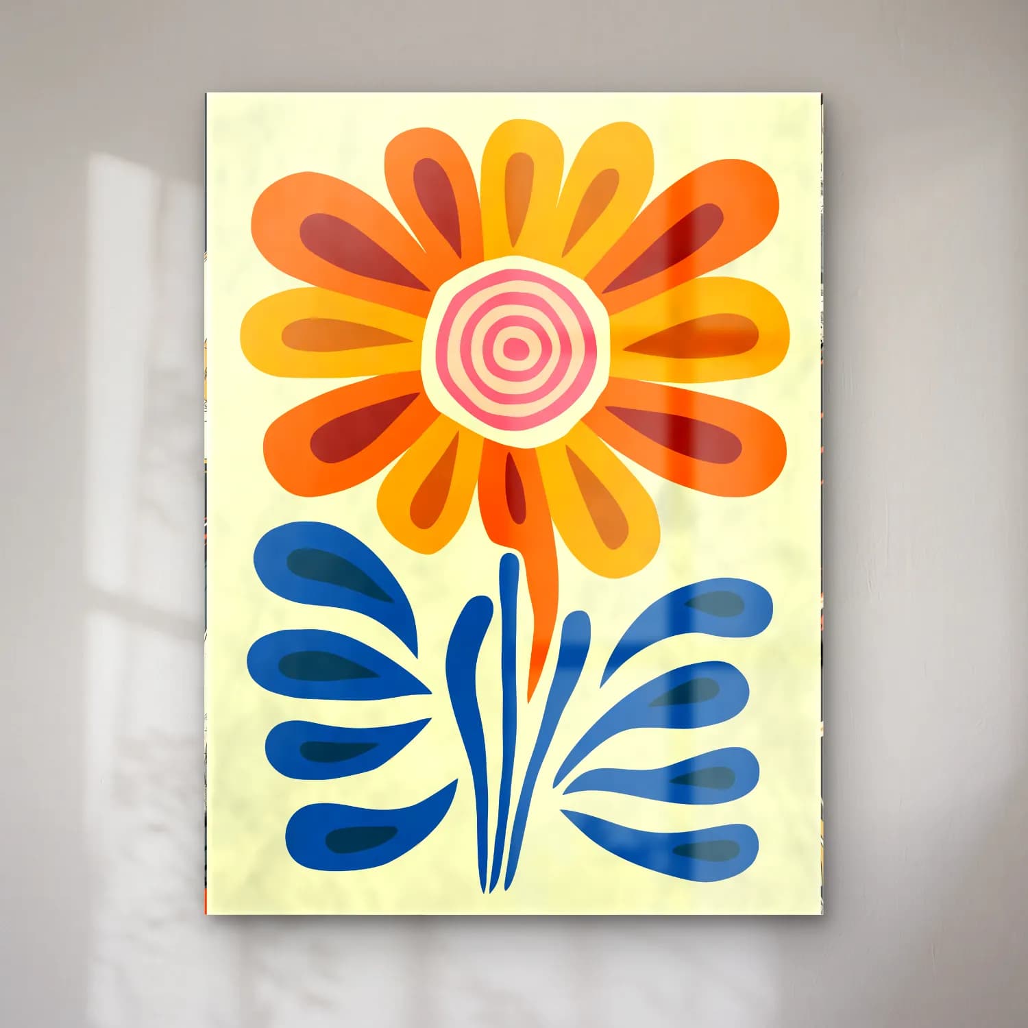 Retro Çiçek Deseni No. 58 cam tablo — Retro Çiçek Deseni No. 58 — retro çiçek deseni