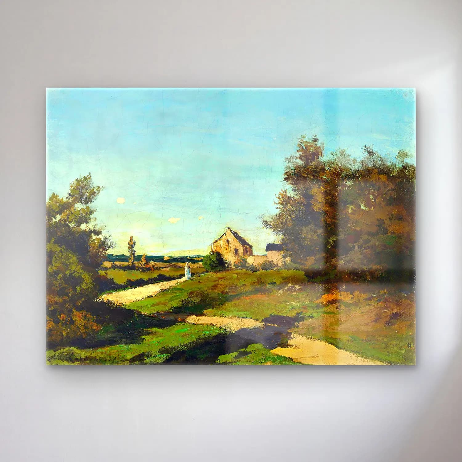 Empresyonist Kır Evi No. 48 cam tablo — Empresyonist Kır Evi No. 48 — empresyonist kır evi