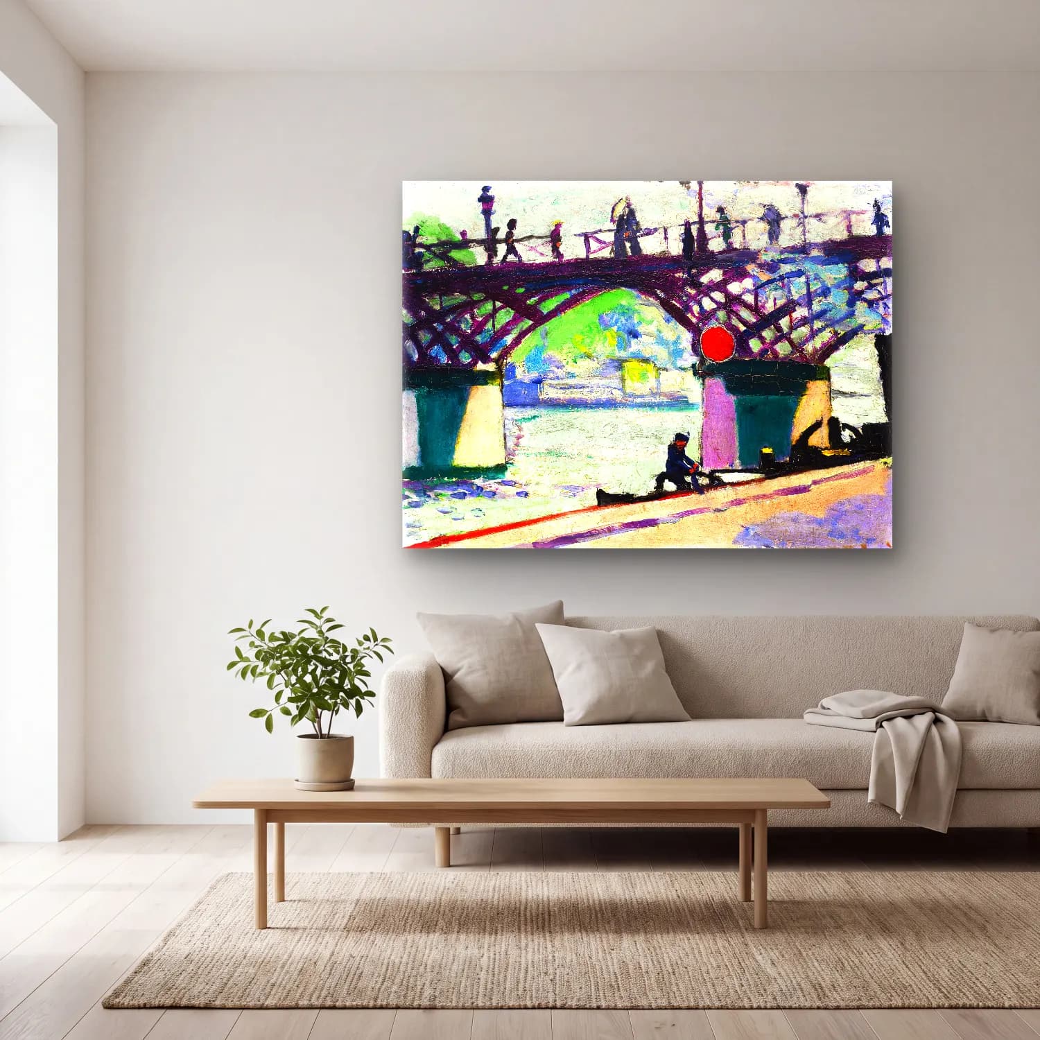 Lyman Sayen – Pont des Arts Henry cam tablo — açık renk salonda